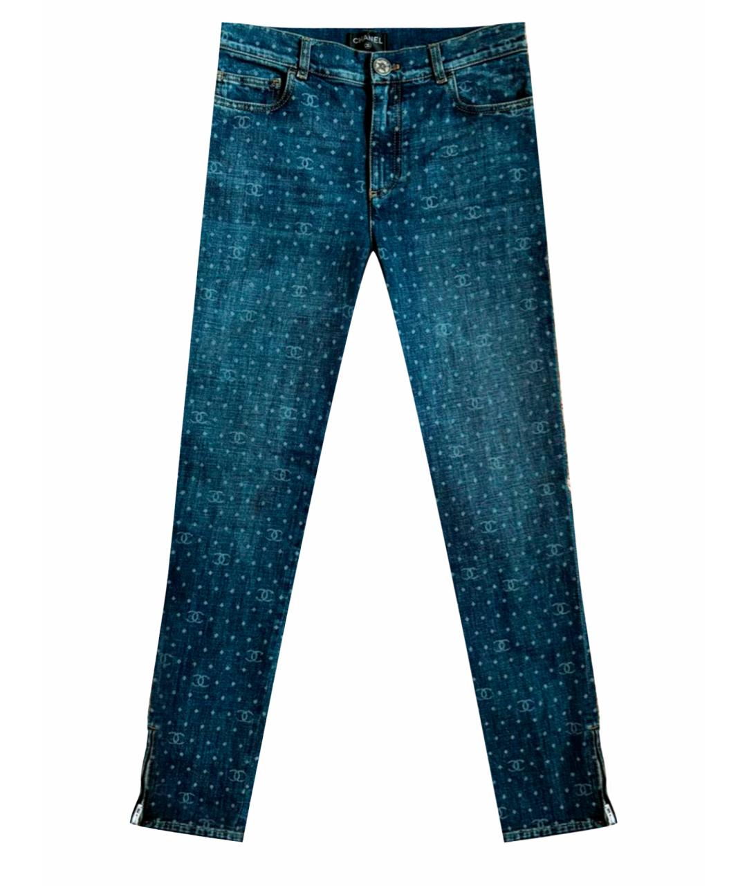 CHANEL PRE-OWNED Синие джинсы слим, фото 1