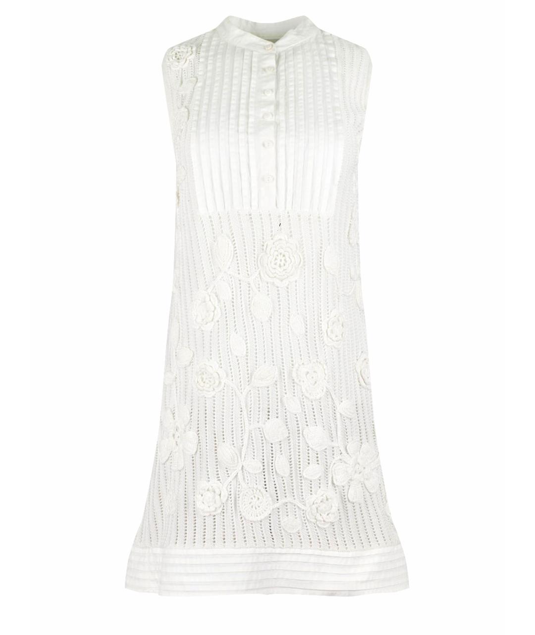 PHILOSOPHY DI ALBERTA FERRETTI Белое хлопковое коктейльное платье, фото 1