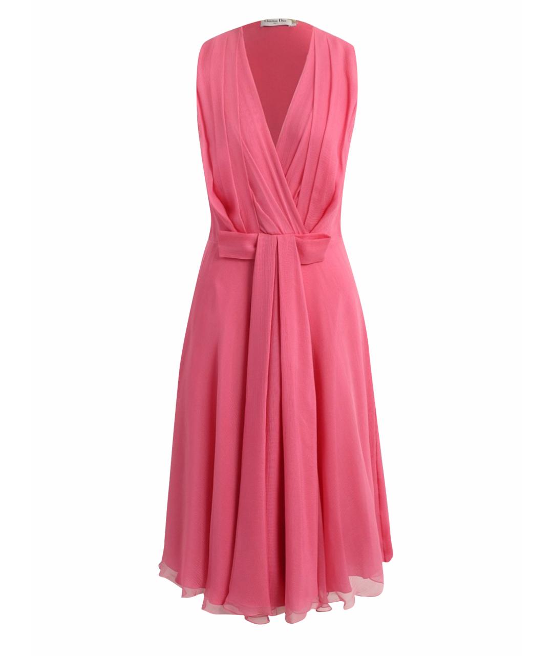 CHRISTIAN DIOR Розовое шелковое платье, фото 1