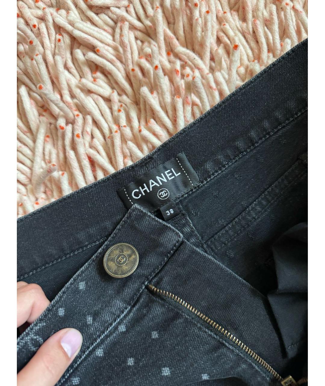 CHANEL PRE-OWNED Антрацитовые джинсы слим, фото 3