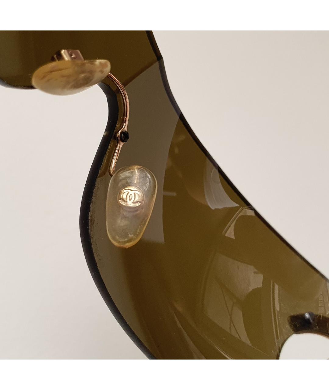 CHANEL PRE-OWNED Хаки пластиковые солнцезащитные очки, фото 5