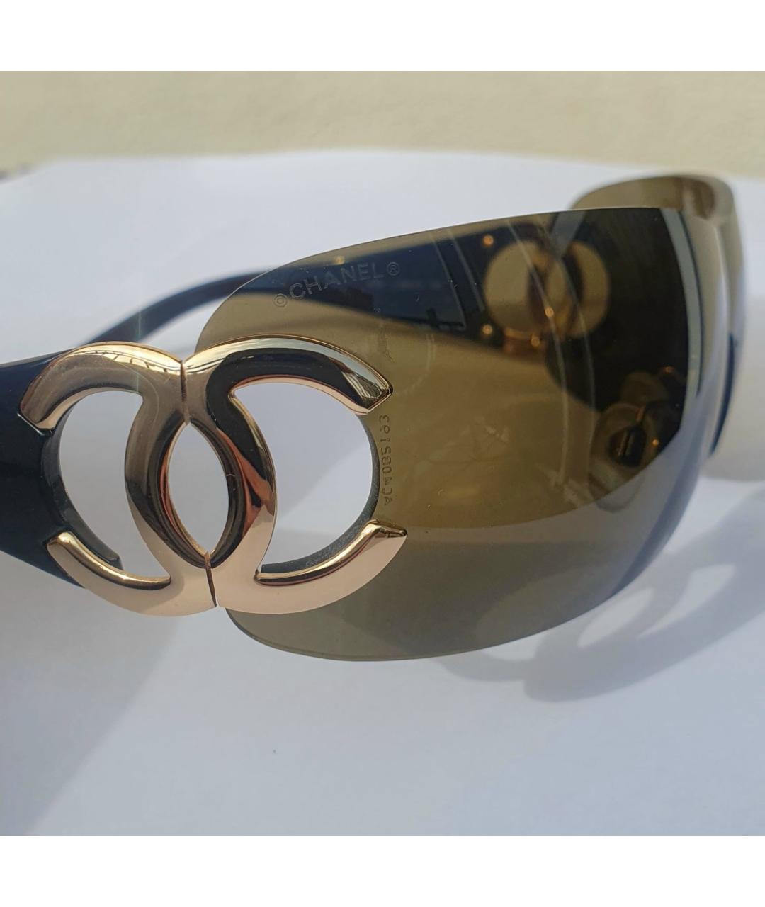 CHANEL PRE-OWNED Хаки пластиковые солнцезащитные очки, фото 3