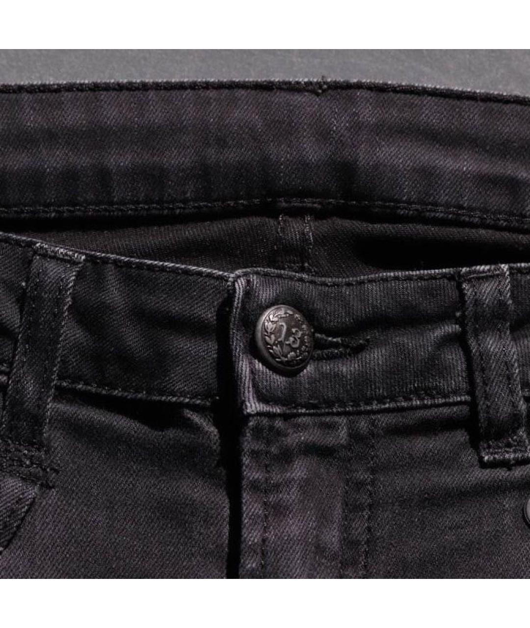 R13 Черные хлопко-эластановые джинсы слим, фото 4