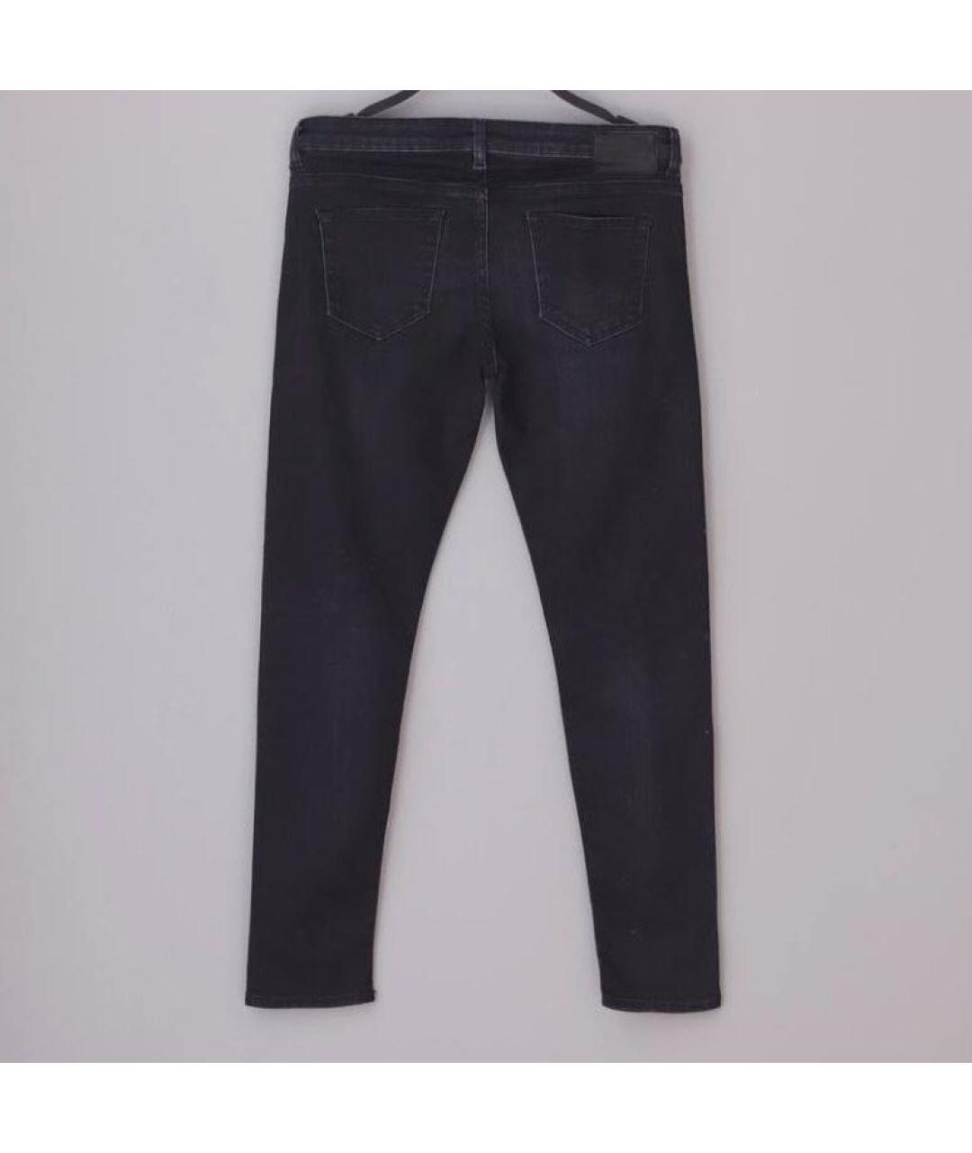 R13 Черные хлопко-эластановые джинсы слим, фото 2
