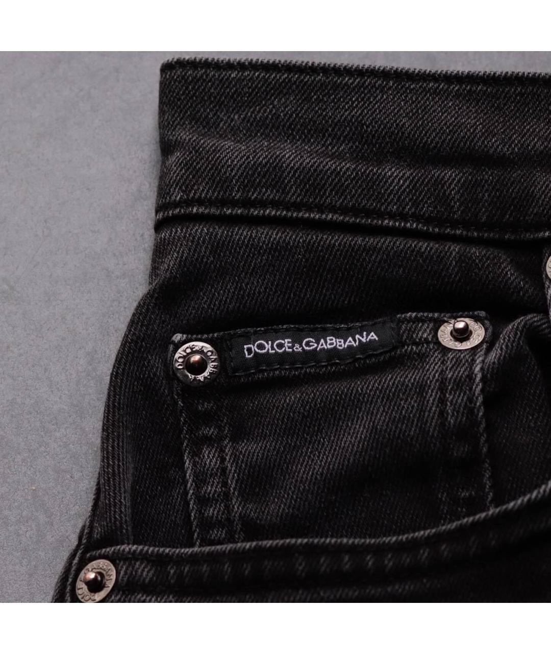 DOLCE&GABBANA Черные хлопко-эластановые джинсы слим, фото 4