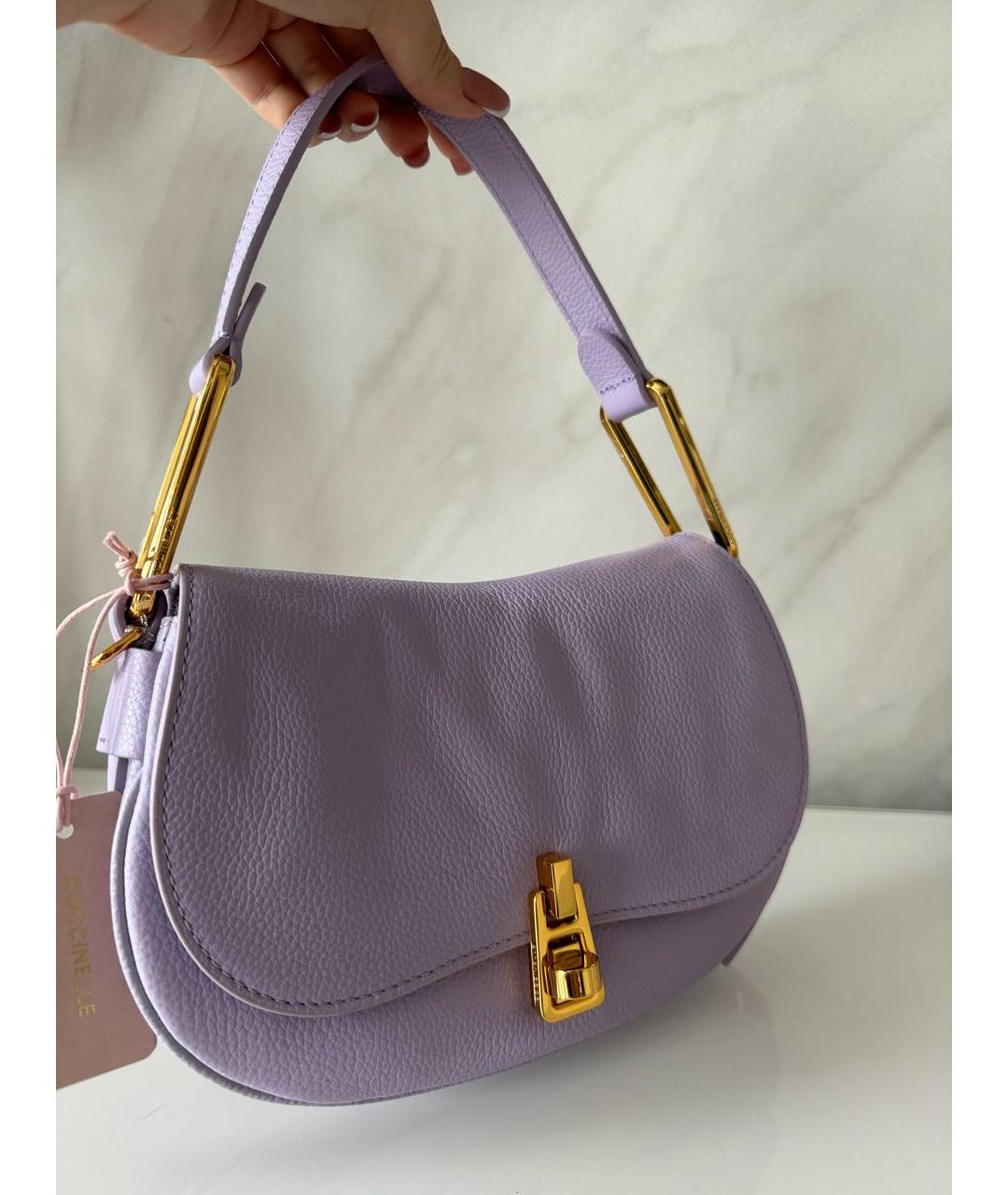 COCCINELLE Фиолетовая кожаная сумка через плечо, фото 3