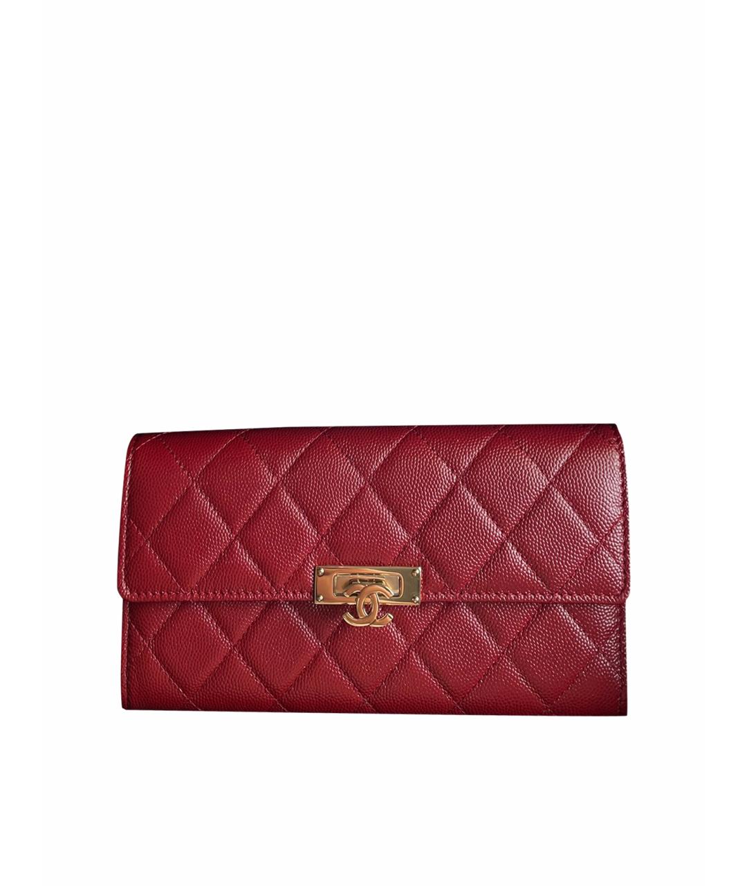 CHANEL PRE-OWNED Красный кожаный кошелек, фото 1