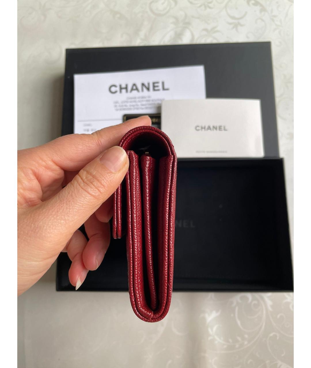 CHANEL PRE-OWNED Красный кожаный кошелек, фото 4