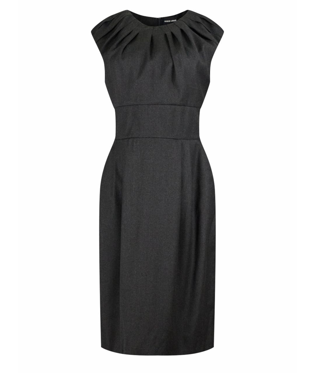 ARMANI COLLEZIONI Черное шерстяное коктейльное платье, фото 1