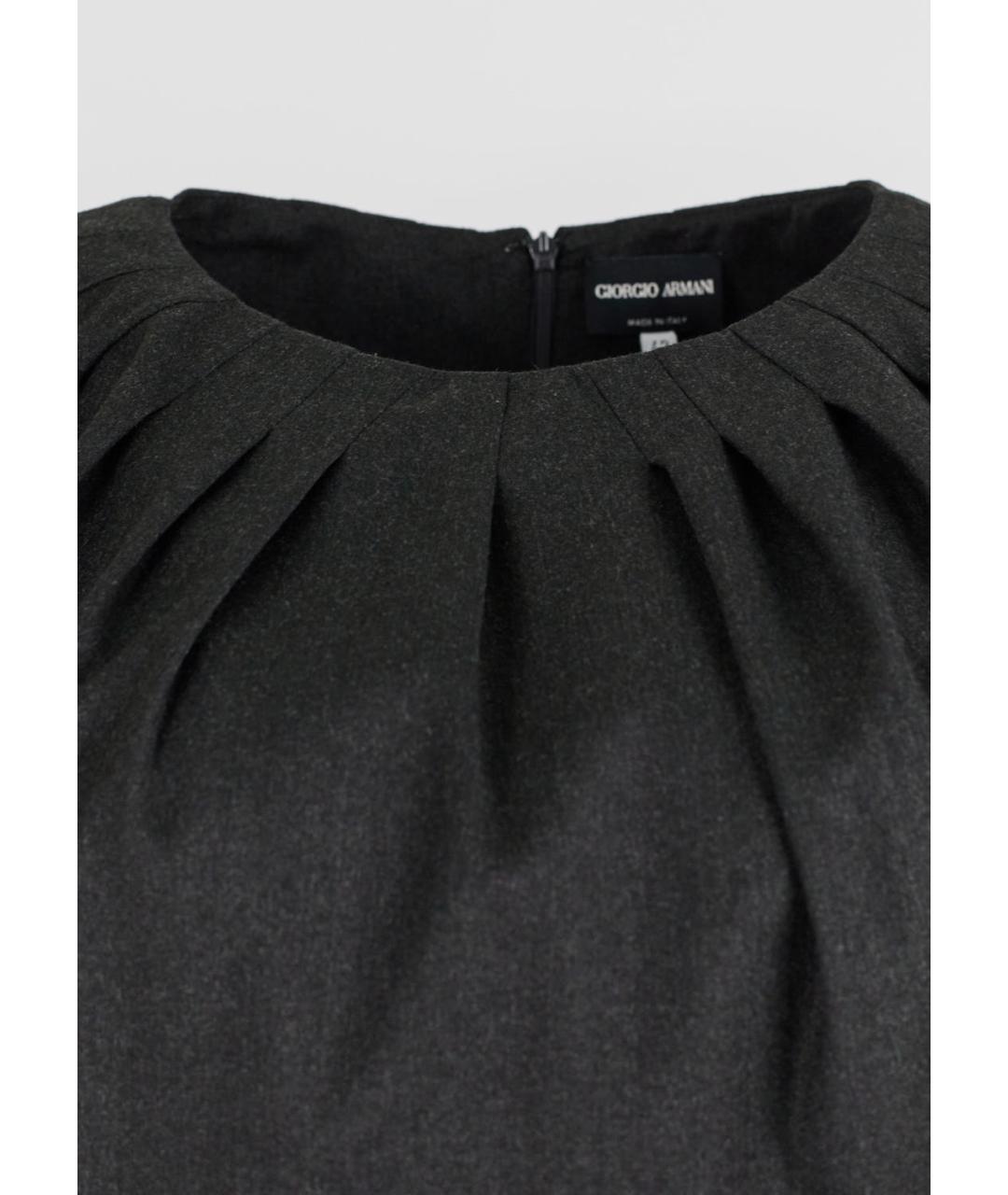 ARMANI COLLEZIONI Черное шерстяное коктейльное платье, фото 4