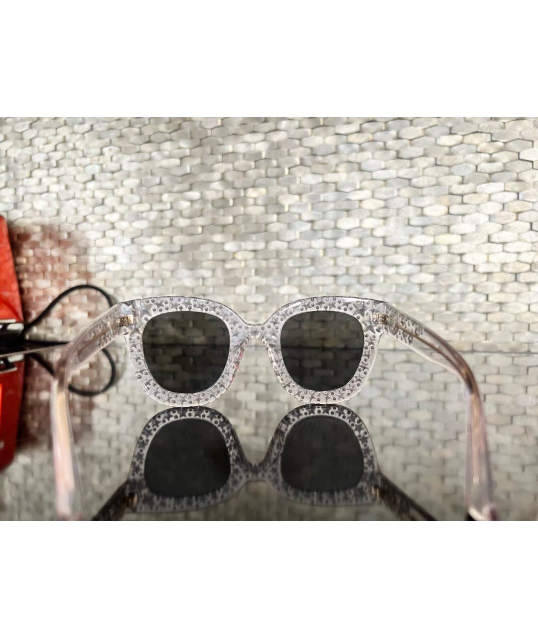 GUCCI Серебряные пластиковые солнцезащитные очки, фото 5