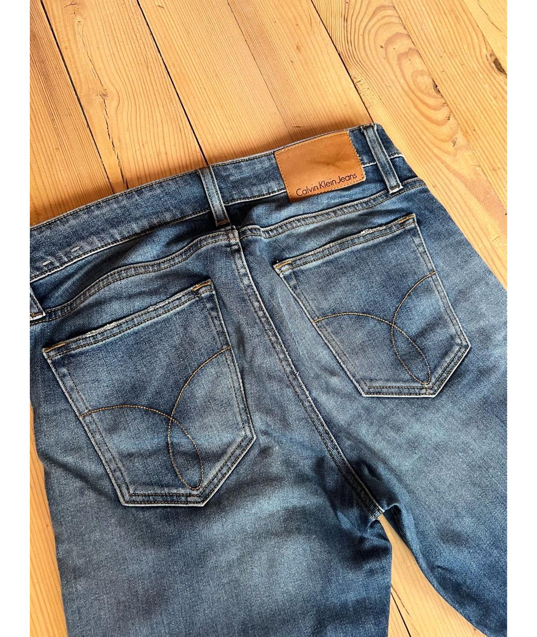 CALVIN KLEIN JEANS Синие хлопко-эластановые джинсы скинни, фото 6