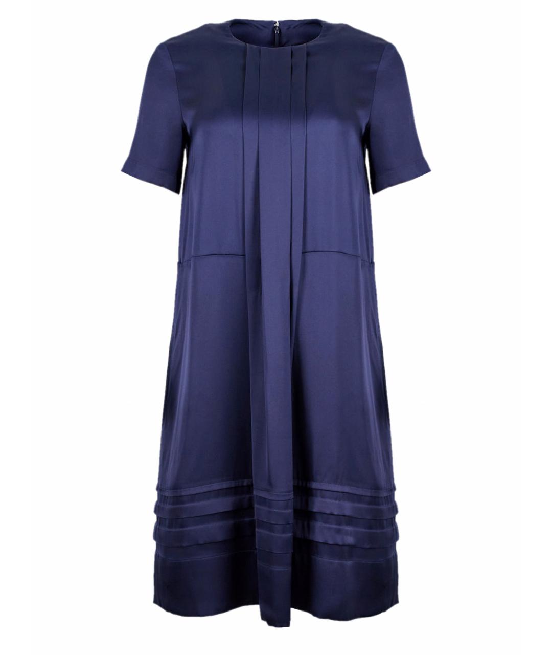 CELINE Темно-синее шелковое коктейльное платье, фото 1