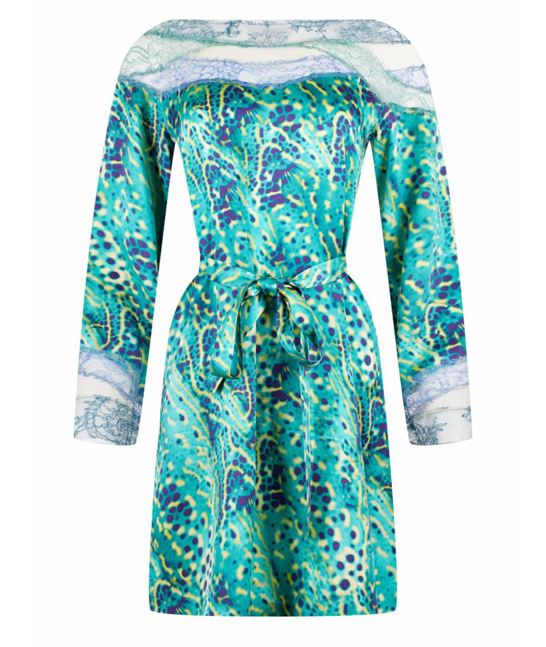 ALBERTA FERRETTI Зеленые шелковое повседневное платье, фото 1