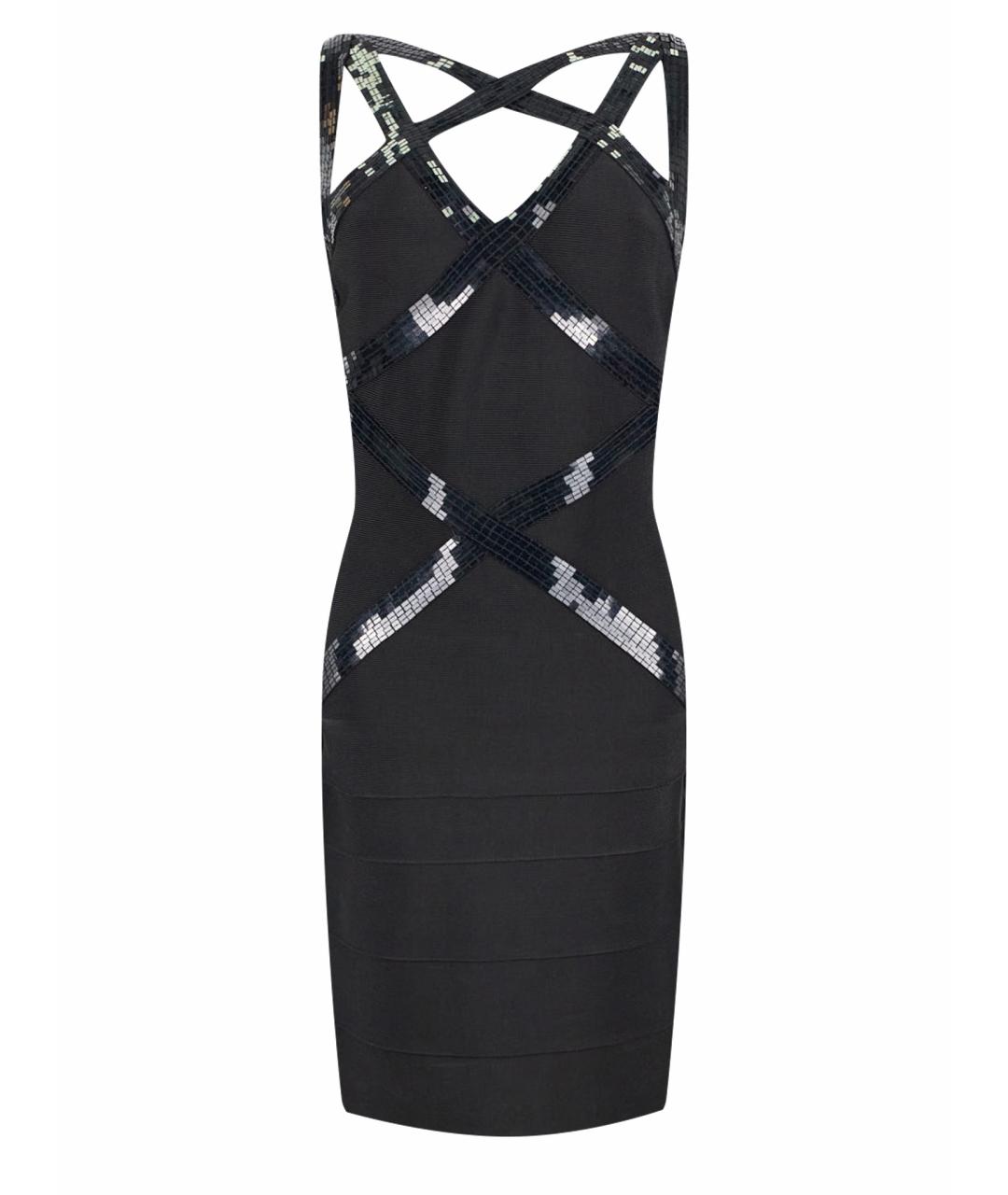HERVE LEGER Черное вискозное коктейльное платье, фото 1