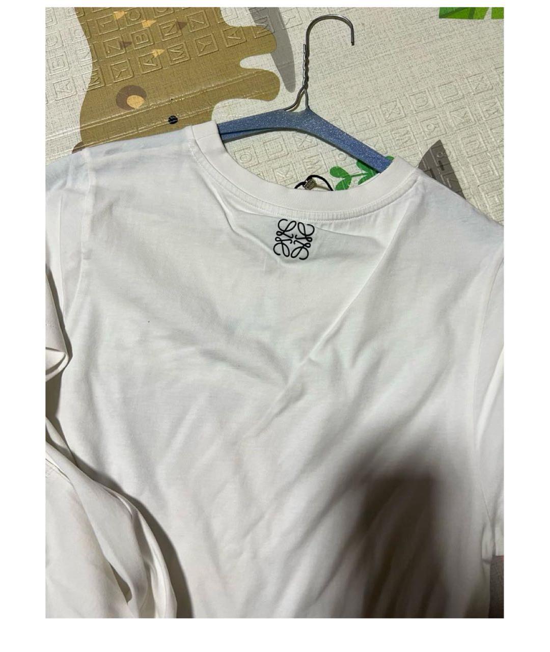LOEWE Белая хлопковая футболка, фото 3