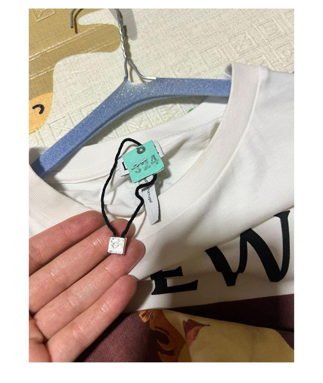 LOEWE Белая хлопковая футболка, фото 4
