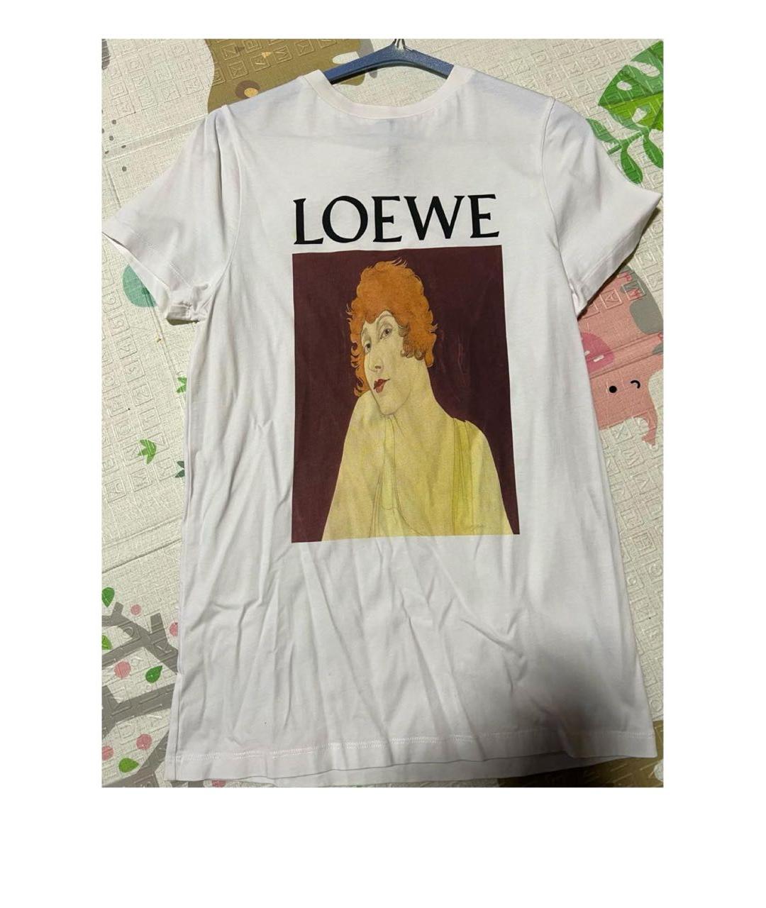 LOEWE Белая хлопковая футболка, фото 2