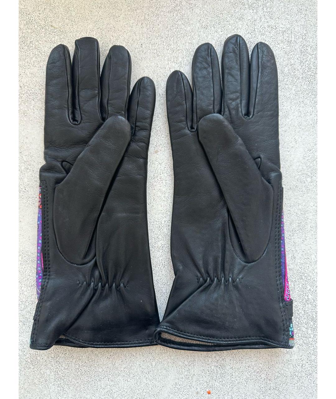 ETRO Черные кожаные перчатки, фото 2