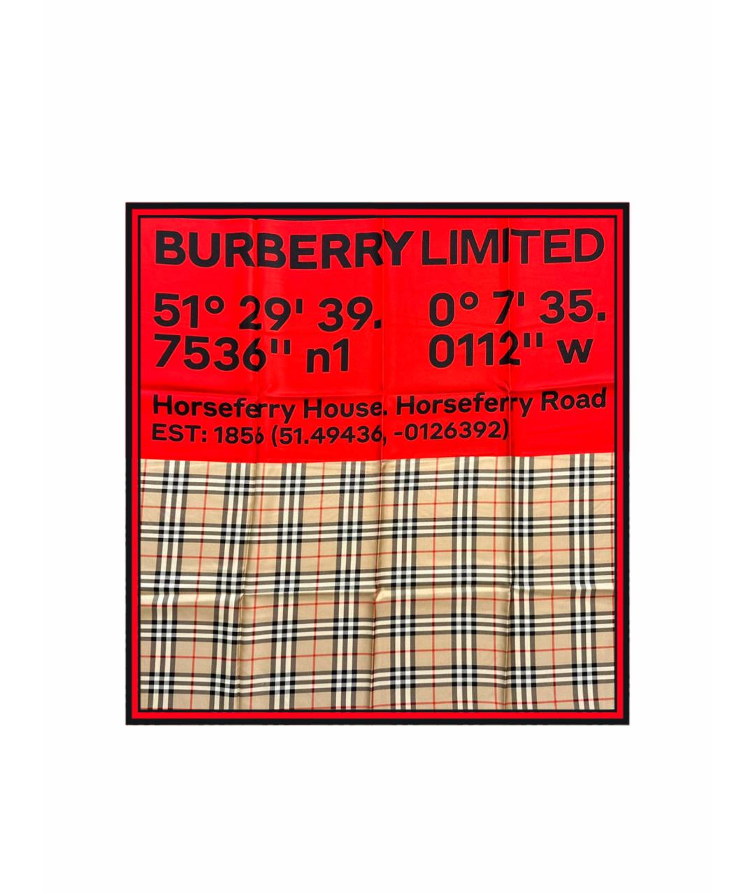 BURBERRY Мульти шелковый платок, фото 1