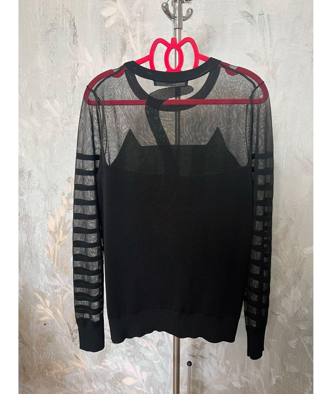 KARL LAGERFELD Черный вискозный джемпер / свитер, фото 2