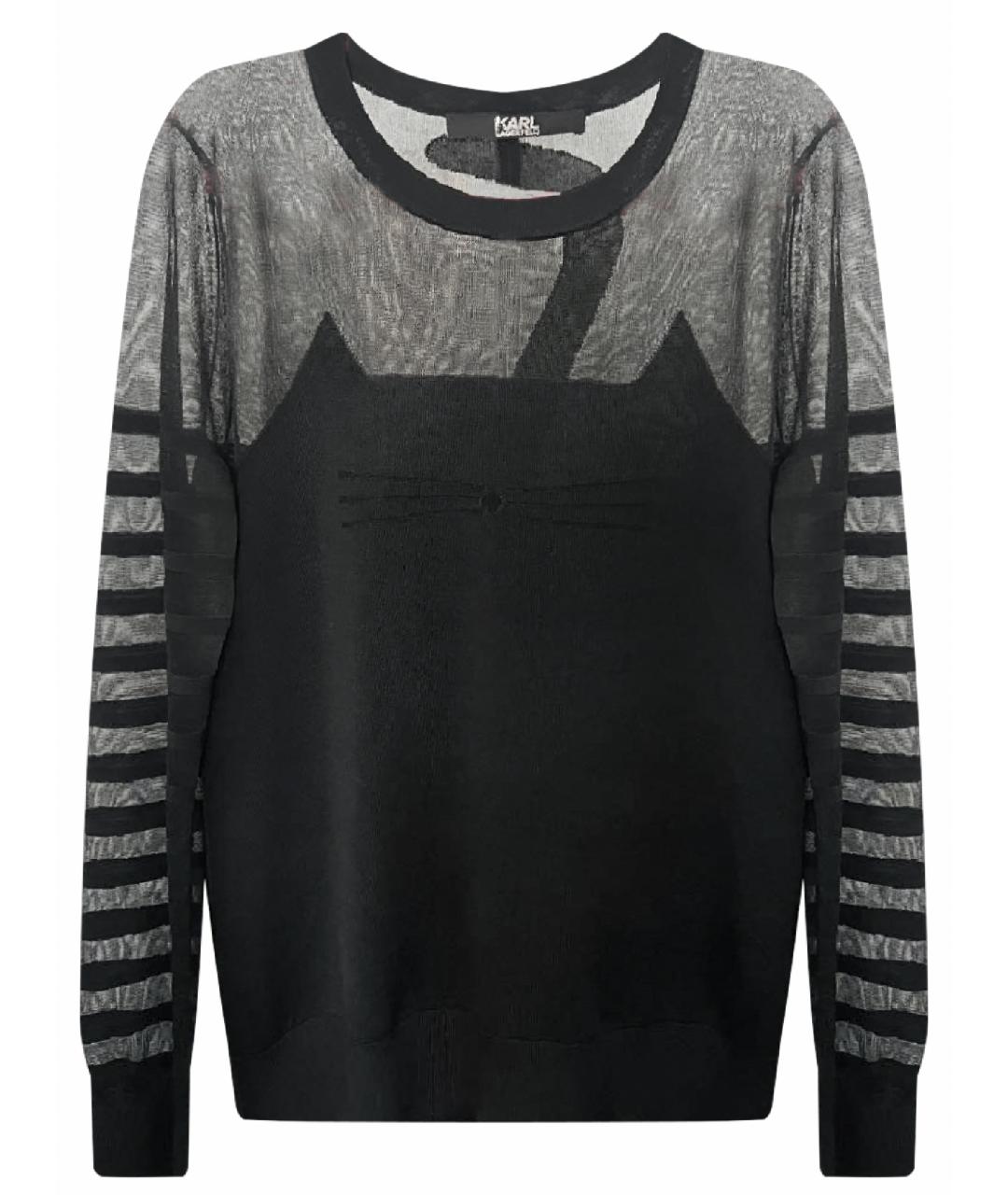 KARL LAGERFELD Черный вискозный джемпер / свитер, фото 1
