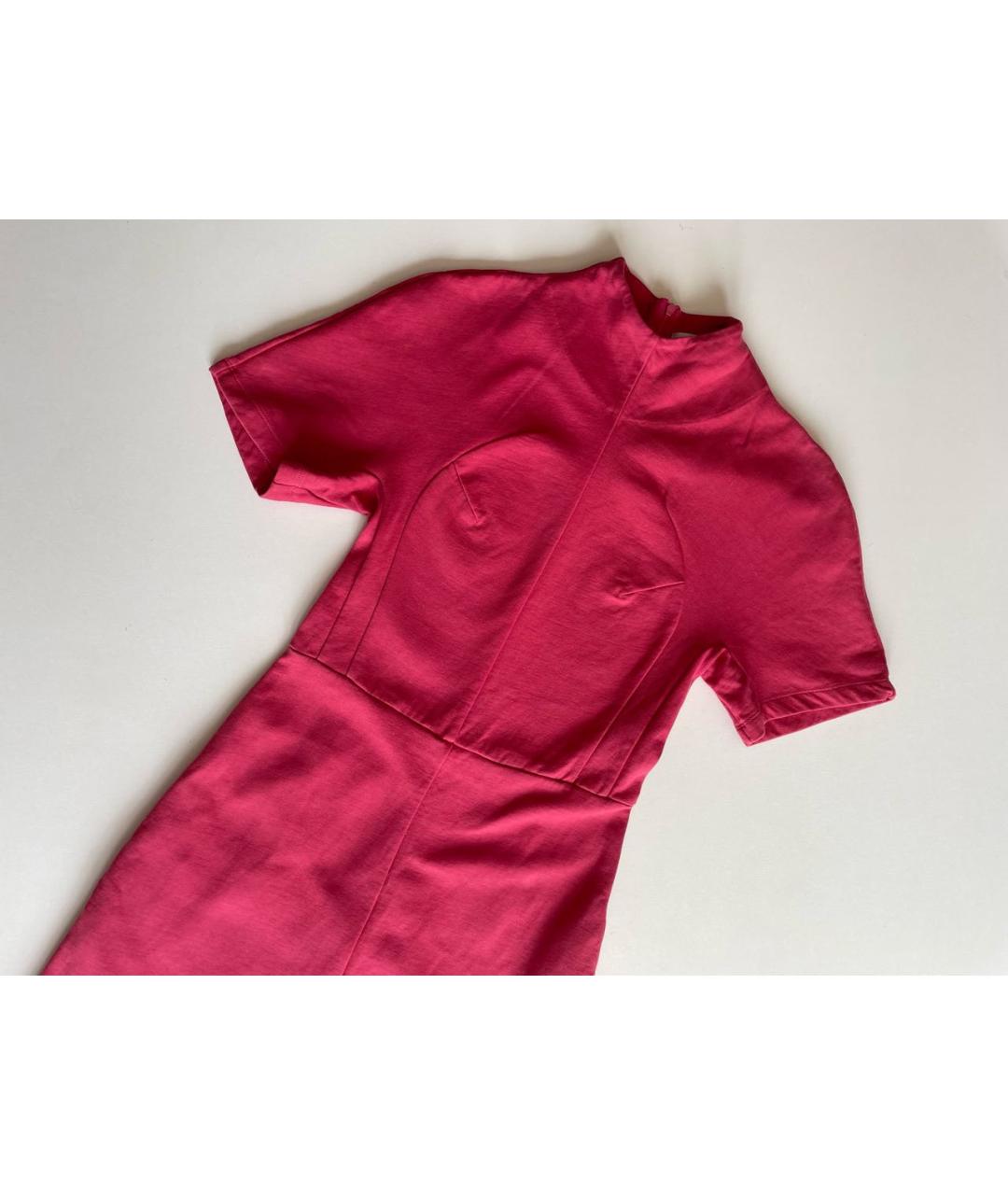 CARVEN Розовое хлопковое повседневное платье, фото 4