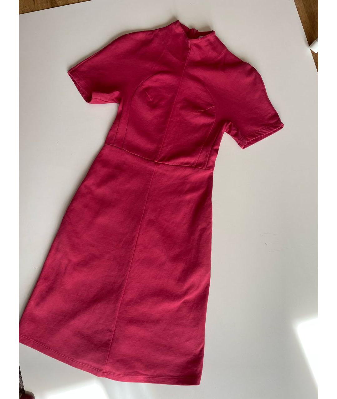 CARVEN Розовое хлопковое повседневное платье, фото 9