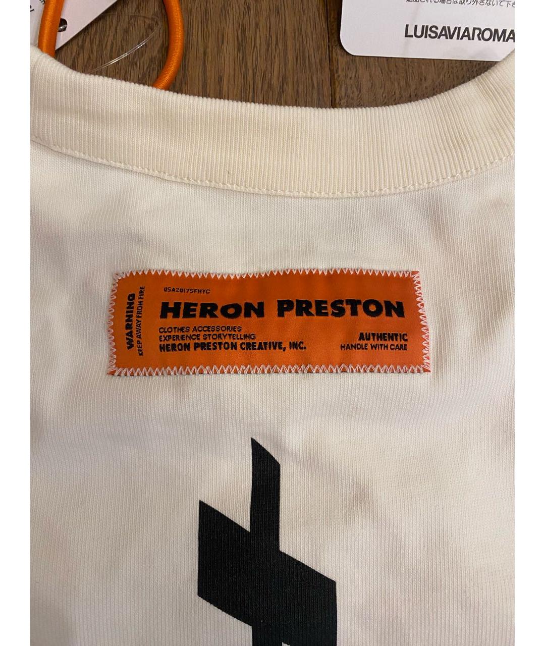 HERON PRESTON Белая хлопковая футболка, фото 4