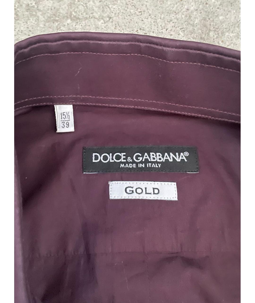 DOLCE&GABBANA Бордовая хлопковая классическая рубашка, фото 3