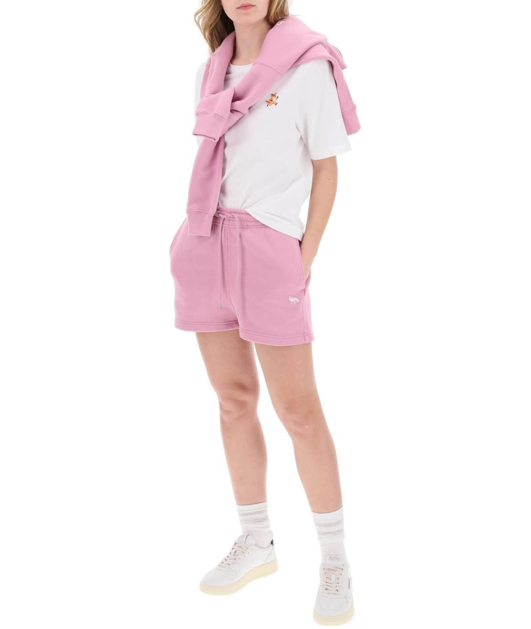 MAISON KITSUNE Розовые хлопковые шорты, фото 3