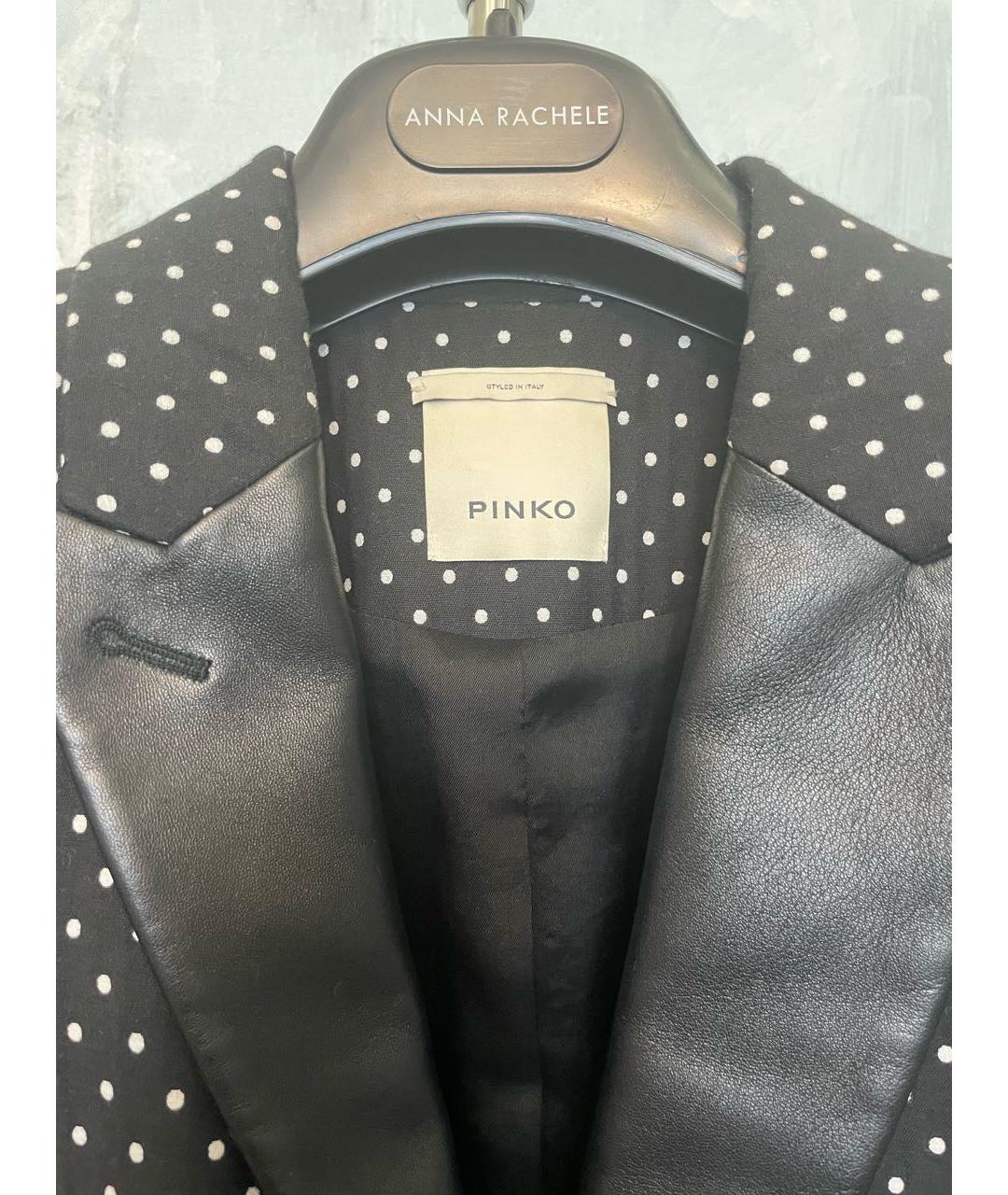 PINKO Черный хлопко-эластановый пиджак, фото 5