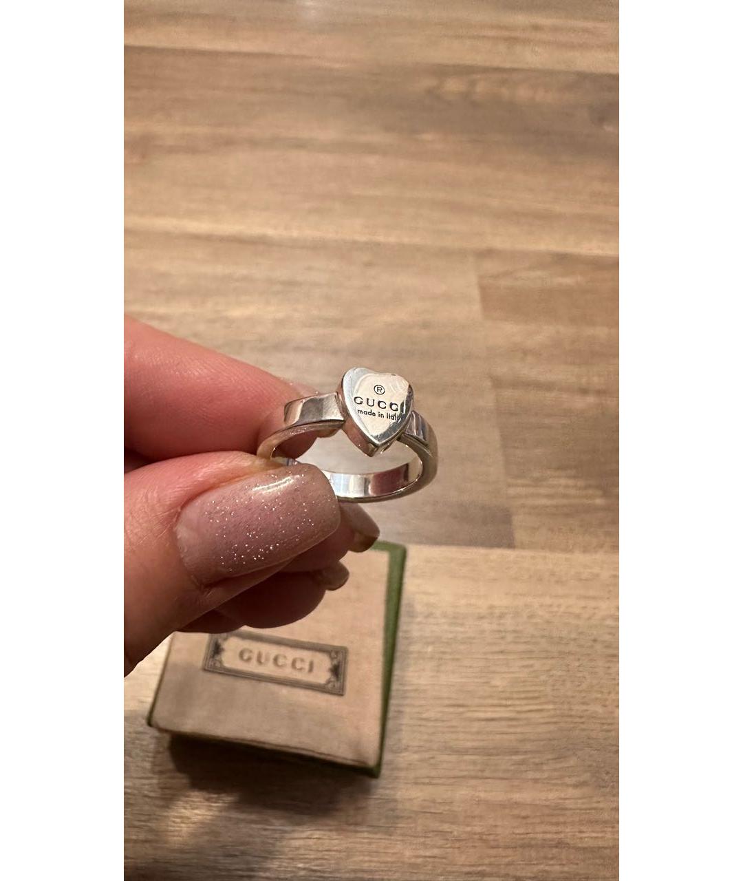 GUCCI Серебряное с серебряным покрытием кольцо, фото 2