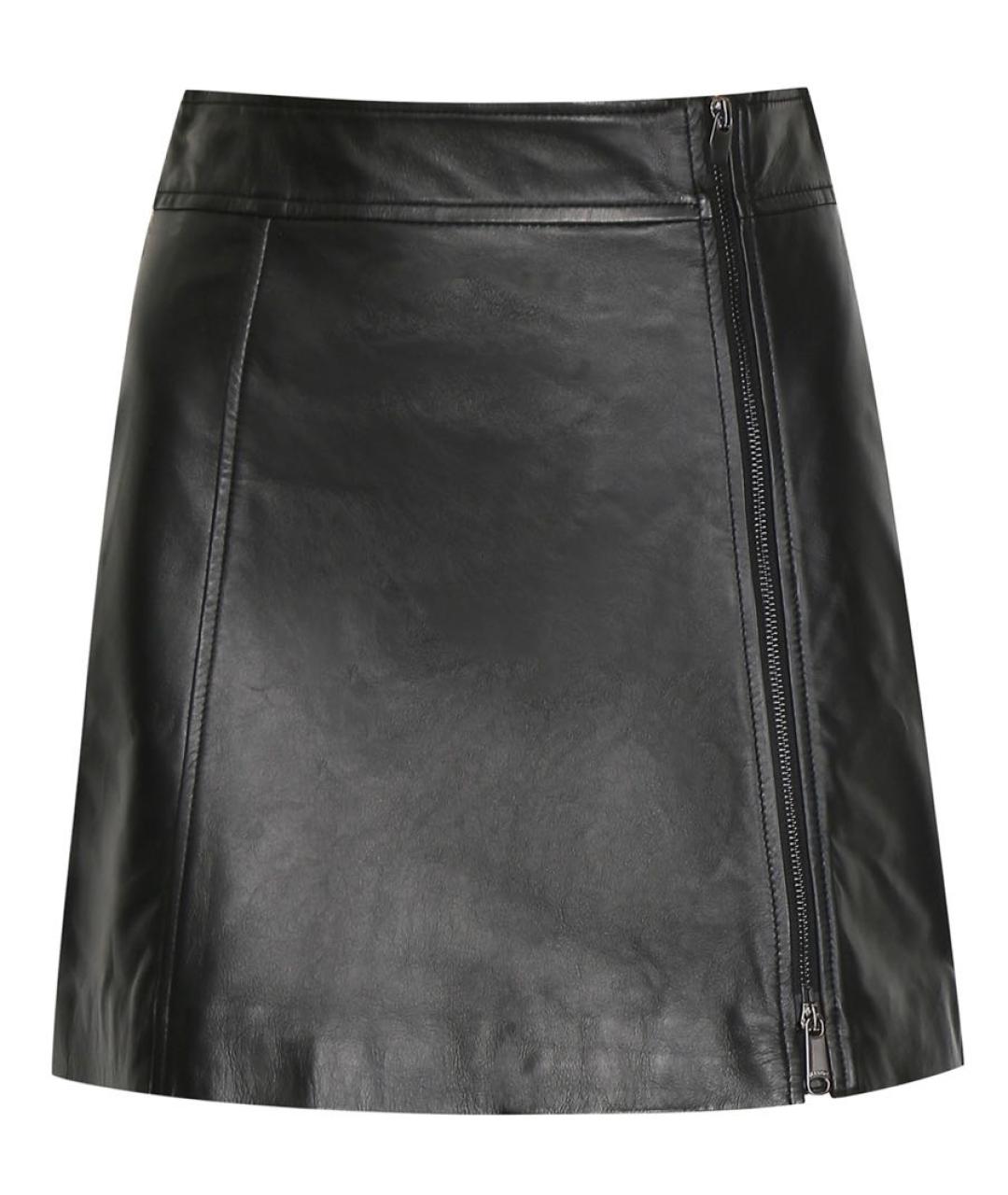 MAX&CO Черная кожаная юбка мини, фото 1