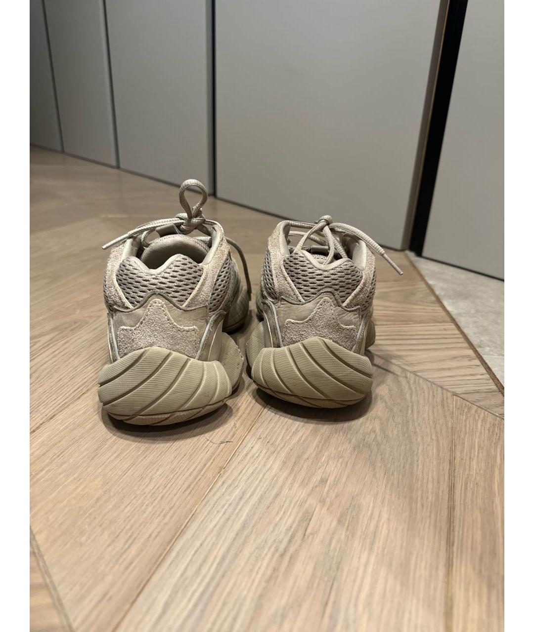 ADIDAS YEEZY Бежевые замшевые низкие кроссовки / кеды, фото 4
