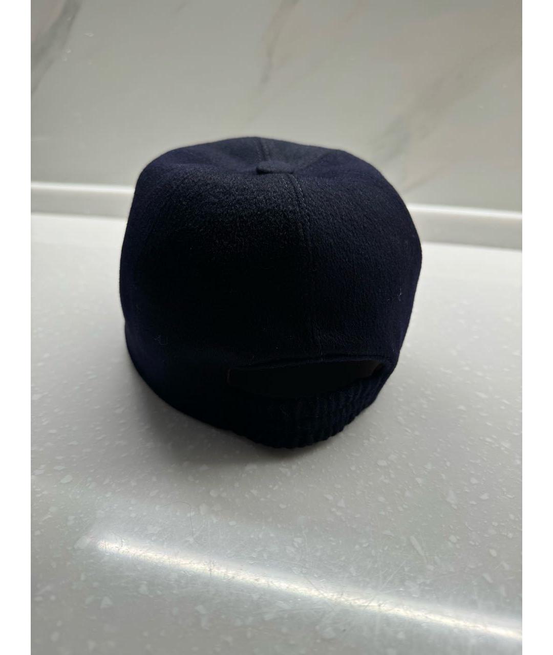 LORO PIANA Темно-синяя кашемировая кепка/бейсболка, фото 2