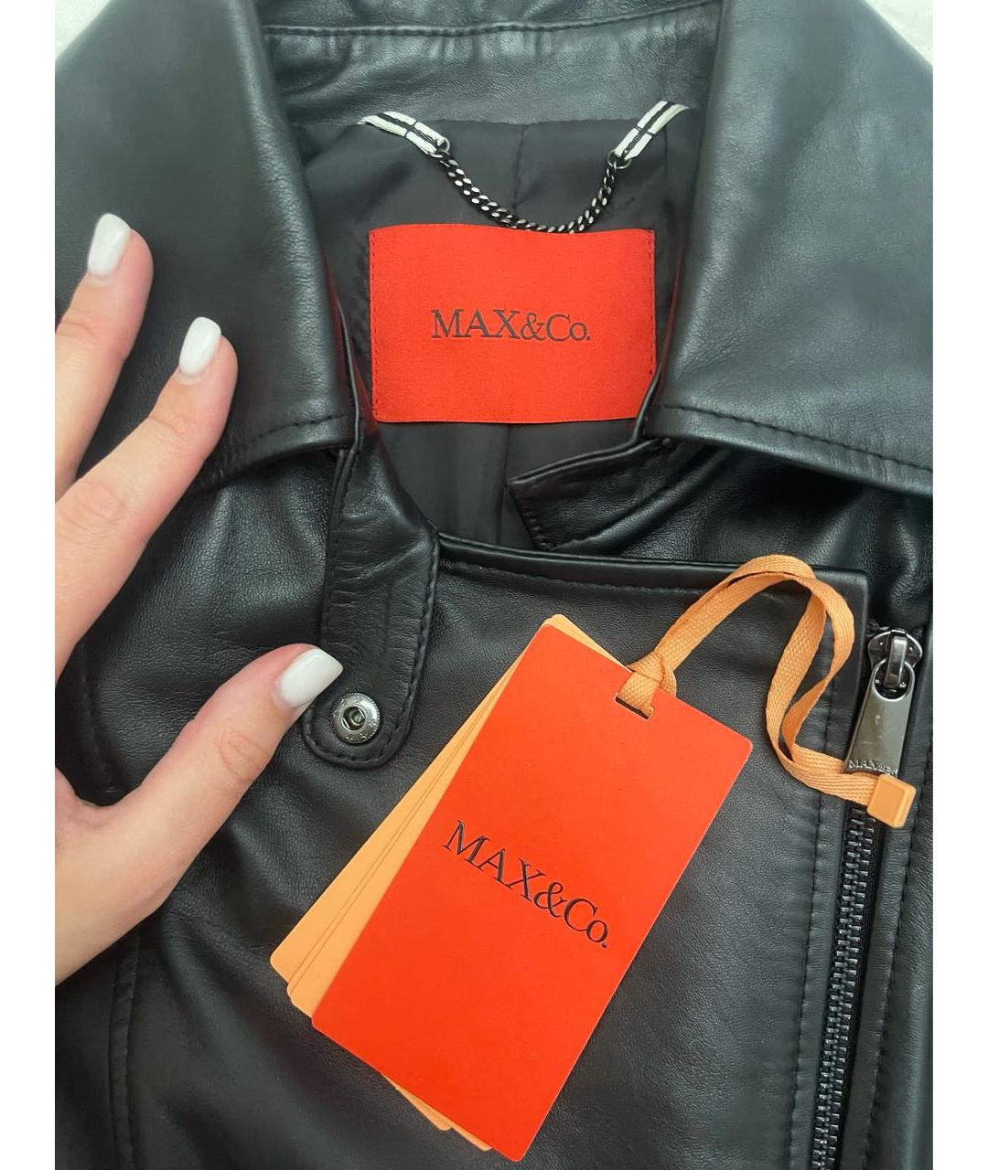 MAX&CO Черная кожаная куртка, фото 3