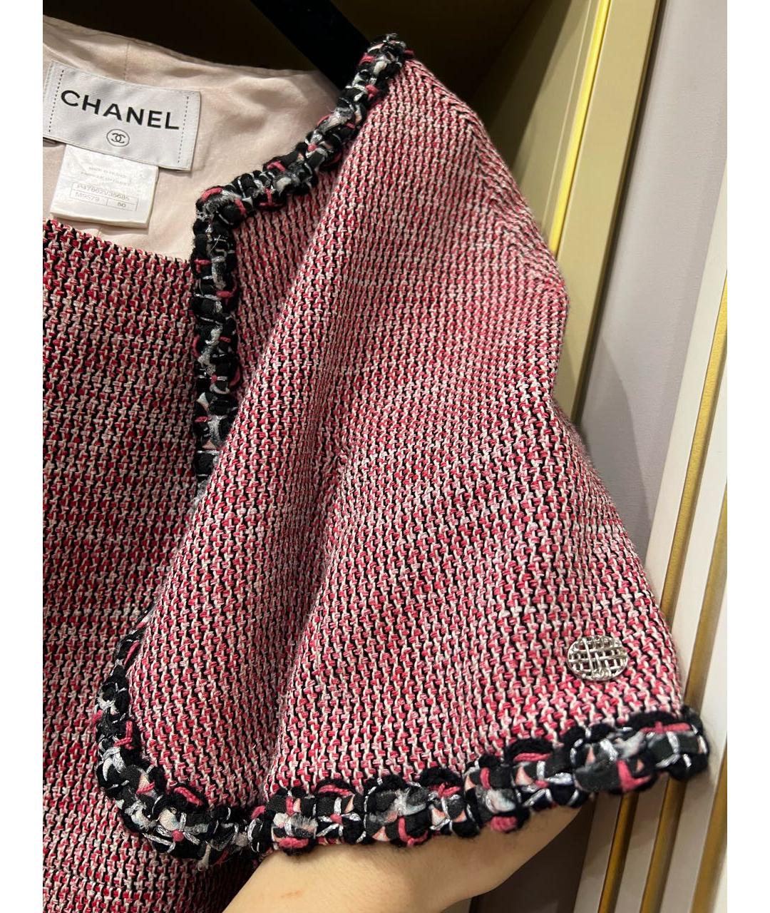 CHANEL PRE-OWNED Розовое твидовое повседневное платье, фото 4