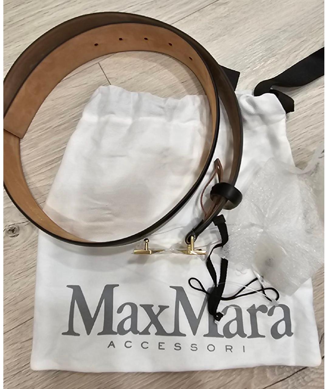 MAX MARA Черный кожаный ремень, фото 4