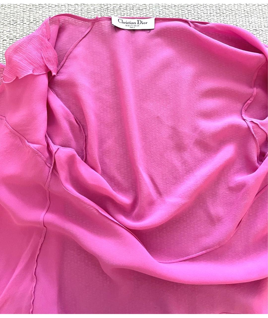 CHRISTIAN DIOR PRE-OWNED Розовая шифоновая блузы, фото 6