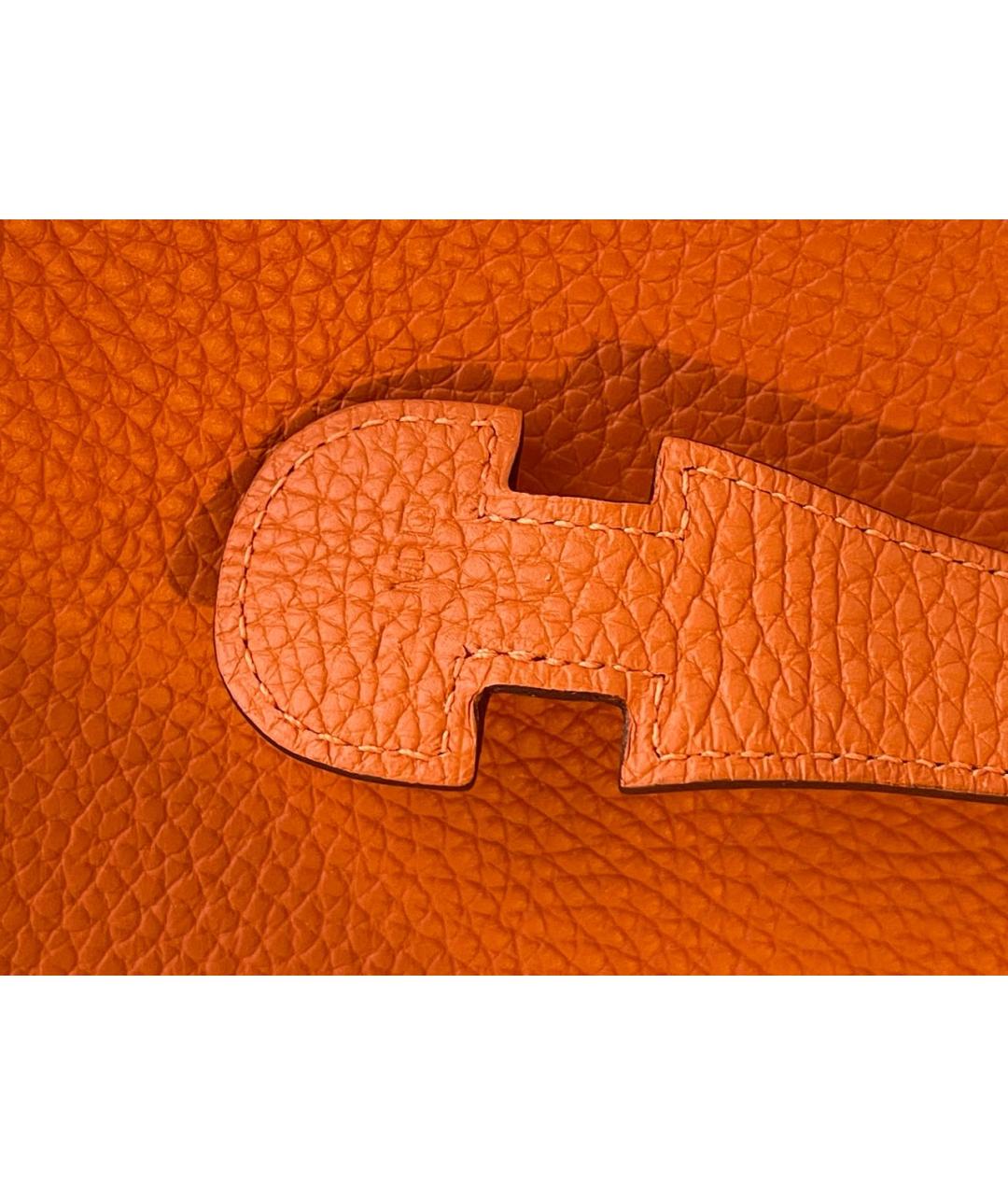 HERMES Оранжевая кожаная сумка через плечо, фото 3