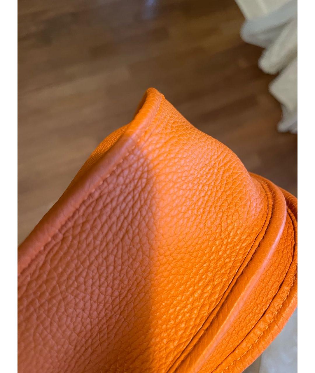 HERMES Оранжевая кожаная сумка через плечо, фото 4