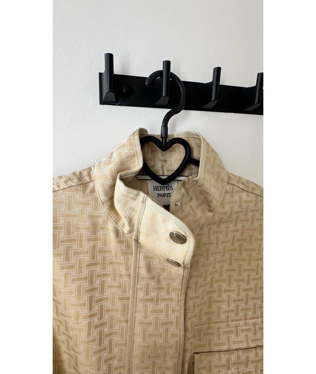 HERMES Бежевый хлопковый тренч/плащ, фото 4