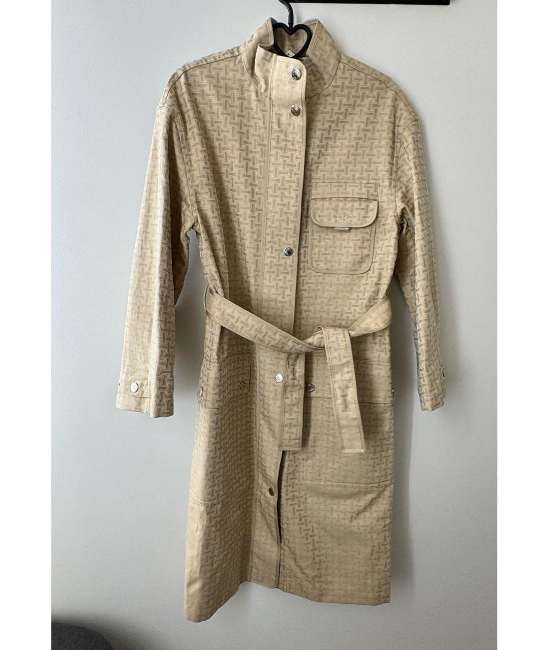 HERMES Бежевый хлопковый тренч/плащ, фото 2