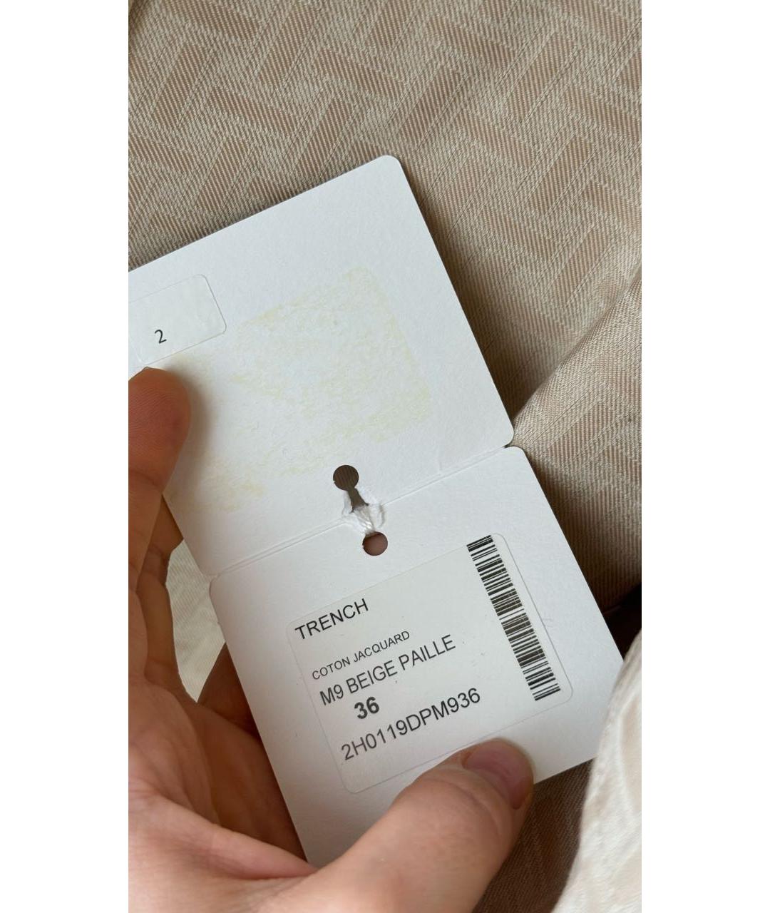 HERMES Бежевый хлопковый тренч/плащ, фото 8