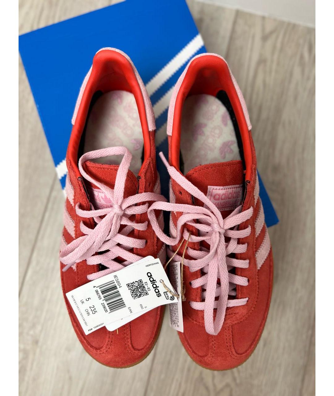 ADIDAS Красные замшевые кроссовки, фото 3