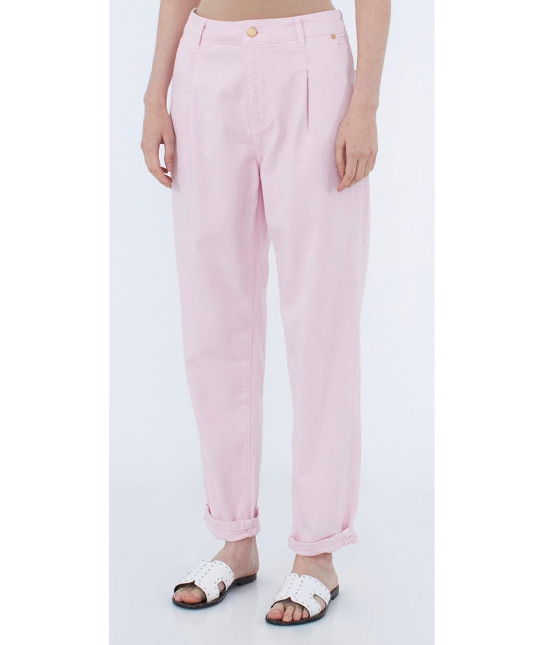ESSENTIAL Розовые хлопковые прямые джинсы, фото 5