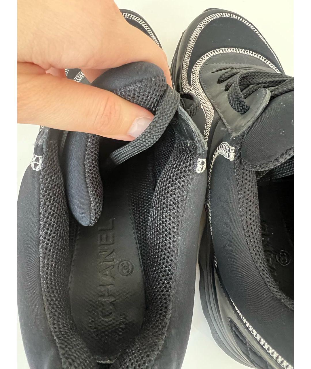 CHANEL Черные текстильные кроссовки, фото 3