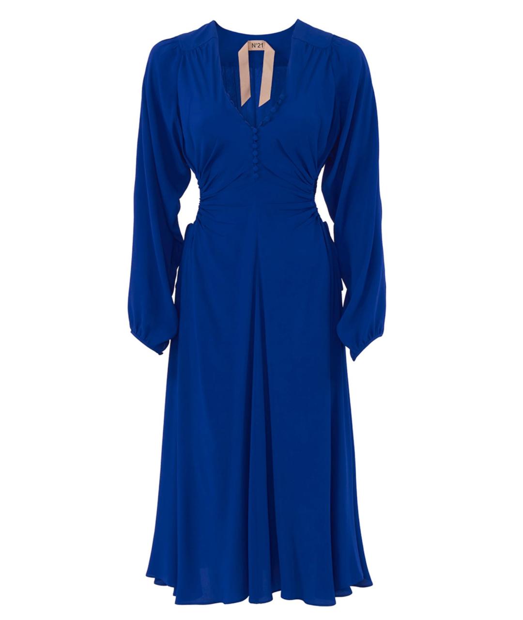 NO. 21 Синее ацетатное вечернее платье, фото 1