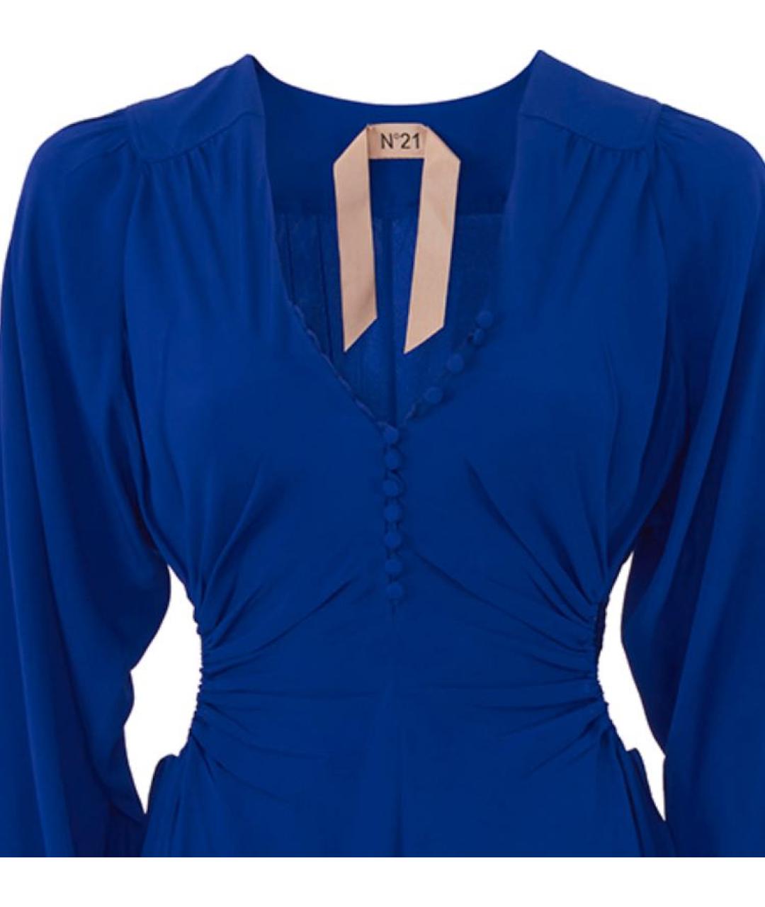NO. 21 Синее ацетатное вечернее платье, фото 3